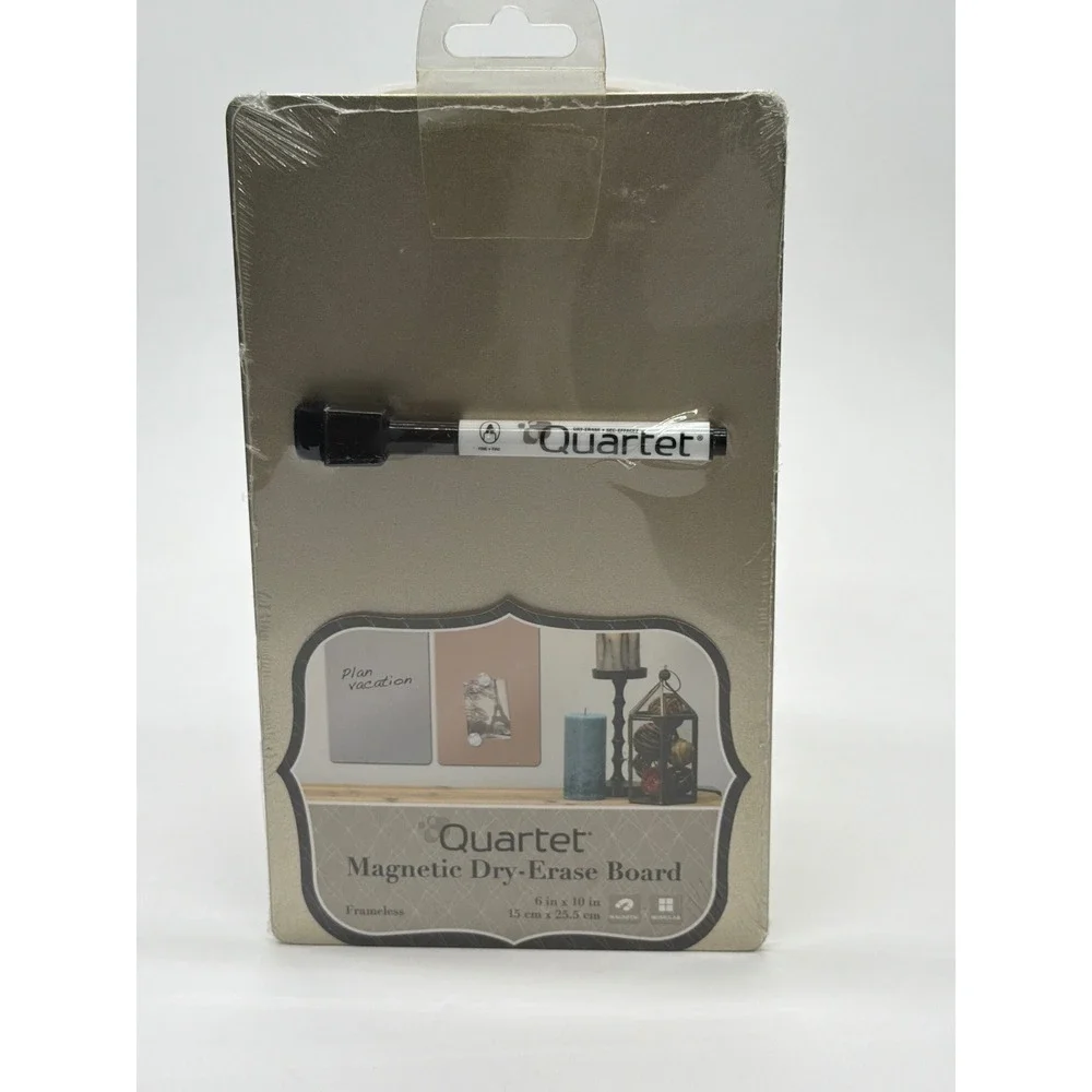 Quartet Magnetic Dry Erase Board 6x10 Frameless Champagne Gold 21503 New